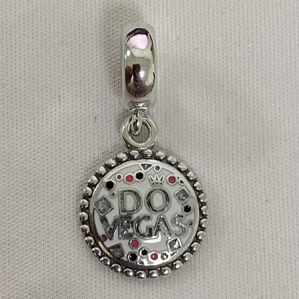 Pandora Las Vegas "DO VEGAS" Dangle Charm Pendant, S925 Silver Bracelets
